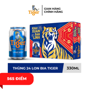 Bia Tiger 330ml/lon - Bao Bì Xuân (Thùng 24 lon)